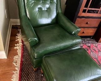Green leather chair