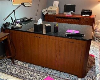 Stickley desk with black granite top