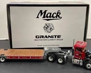 First Gear 19-3298 Mack Granite Tractor with Lowboy Trailer 1:34 Scale