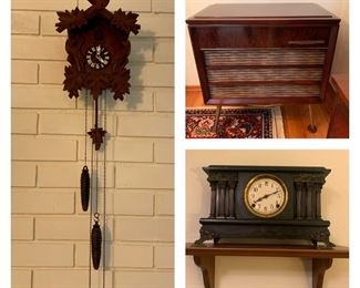 Cuckoo clock, RCA Victor converted to a filing cabinet, 1900 Sessions Clock