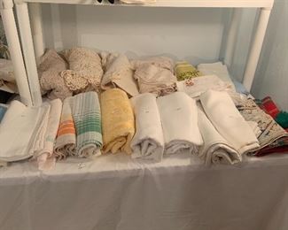 Vintage linens, tablecloths, doilies, napkins
