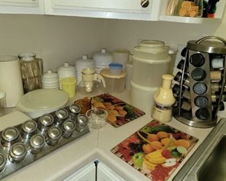 Spice Racks, Canister Sets, Cutting Boards, Tupperware