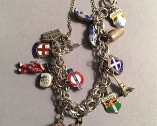 Vintage Sterling Silver Charm Bracelet 