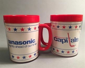 Vintage Panasonic Washington Capitals Hokey Team Souvenir Mugs 