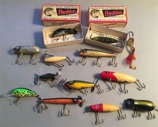 Vintage Fishing Lures to include Heddon and Shakespeare 