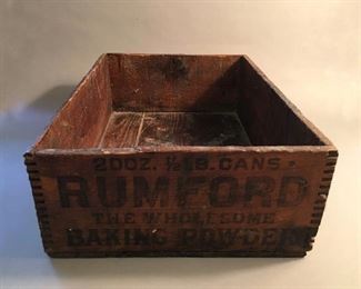 Antique Dovetailed “Rumford Baking Powder” Wood Box