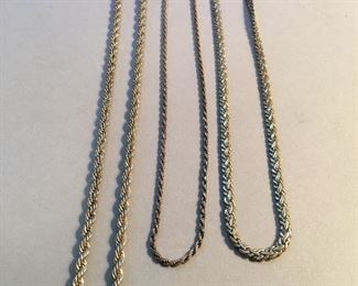 Sterling Silver Rope Necklaces 