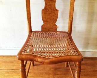 Set of 4 Birdseye Maple Antique Chairs (only one shown)