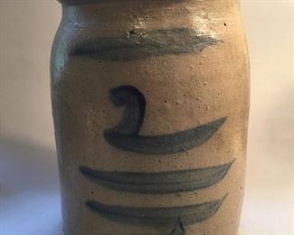 Early Stoneware Crockpot 2 Gallons