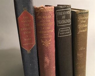 Antique Books, The War of The Revolution, The Story of Mankind, Gleanings from Old Shaker Journals, La Salle and the Discovery of the Great West 
