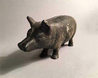 Vintage Cast Aluminum Pig Bank