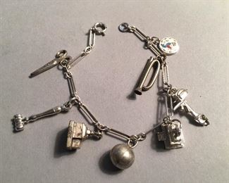 Sterling Silver Charm Bracelet (not all charms are sterling)