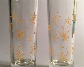 Pair of Mid Century Modern Starburst Shot Glasses 