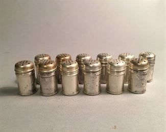 Set of 12 Individual Sterling Silver Shakers 