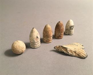 Antique Civil War Bullets and Fragment