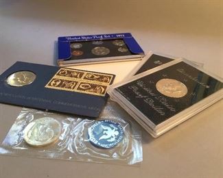 Uncirculated Eisenhower Silver Dollars, 1972 US Proof Set, US Bicentennial Medal