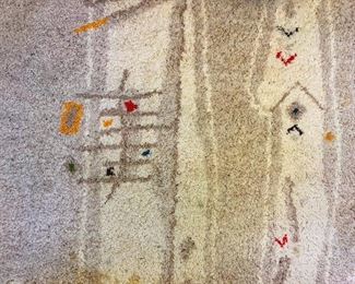 Mid Century Modern Rya Style Rug (will need to be cleaned)