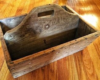 Antique Wooden Carry All (perfect for magazines)
