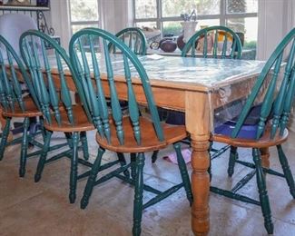 Rustic dining table with chairs