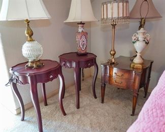 Occasional table and table lamps