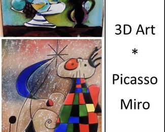 3D Framed Art (1) Miro and (2) Piacsso