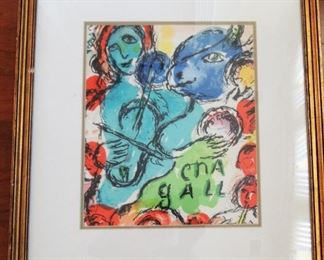 Chagall Lithograph "Pantomime”