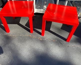 Two matching red tables $30