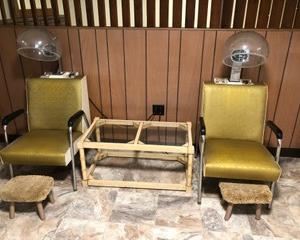 Yet a closer look at the Beauty Shop Equipment being offered!  Two hood dryers, footstools and a convenient table to go in between, or elsewhere!  YOU decide!  But decide quick, these won't last long!