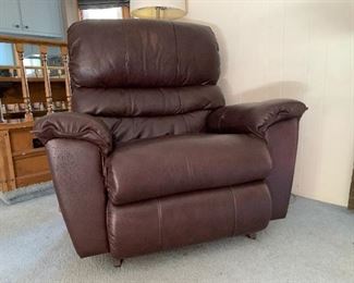 Brown leather recliner 