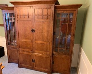 Media cabinet and matching China cabinet detachable sides