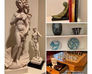 17” Birth of Venus sculpture 
9” David sculpture 