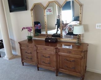 Master Bedroom Triple dresser  by Metz -measures 77 1/2" long x 20 1/2" deep x 32" high