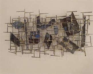 Nail Sculpture - Measures 39 1/2" wide x 22 3/4" high x 3 1/2 deep - in the manner of Ron Schmidt, Corey Ellis, or Harold Collier