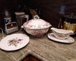 Vintage Sarreguemines pottery; also vintage 
