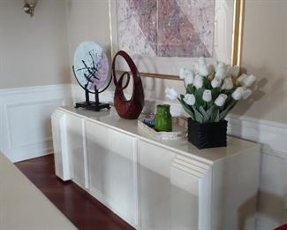 Elkins sideboard and decorations side view