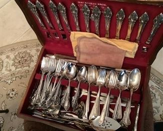 Several sets of silverplate flatware