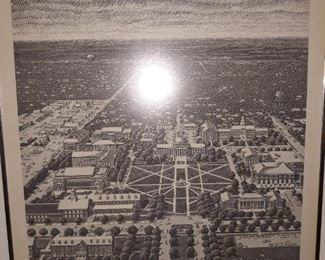 1971 Karl Hoefle print of the SMU campus
