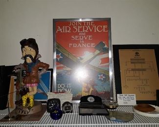 Aircraft parts, art, and IBM items.