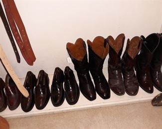 Dress shoes and cowboy boots