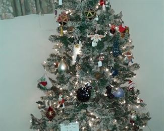 Frosted, pre-lit 7.5 ft. tree