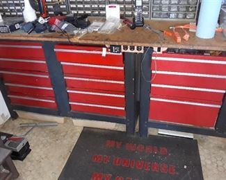 Under work bench tool storage