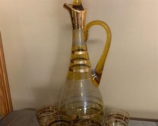 Mid-Century Decanter and Glass Set