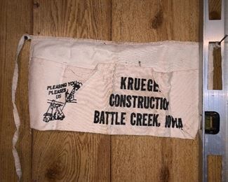 Vintage Krueger Construction Battle Creek Michigan Apron