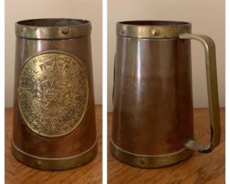 Copper and Brass Aztec Themed Mug