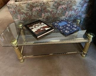 Brass and Glass Coffee Table