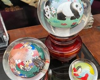 Oriental Glass Balls with Stands