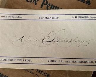 Early Penmanship Thompson College Advertising