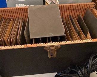 Box of Early Glass Negatives (Jewelry Themed)