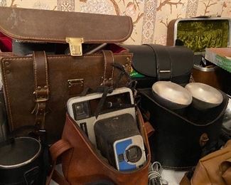 Assorted Cameras and Camera Equipment