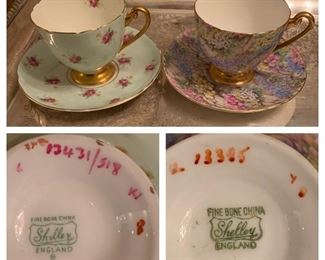 Shelley Fine China Teacups and Saucers (Chintz)